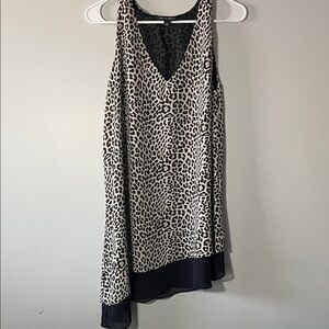 Zac & Rachel Leopard Print Asymmetrical Dress Size LG